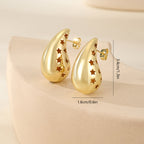 Star Tear Drop 18K Gold Anti Tarnish Stud Earring For Women Bulk