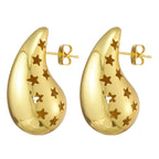 Star Tear Drop 18K Gold Anti Tarnish Stud Earring For Women Bulk
