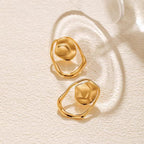 Beaten Finish 18K Gold Anti Tarnish Stud Earring For Women Bulk