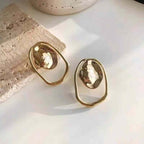 Beaten Finish 18K Gold Anti Tarnish Stud Earring For Women Bulk