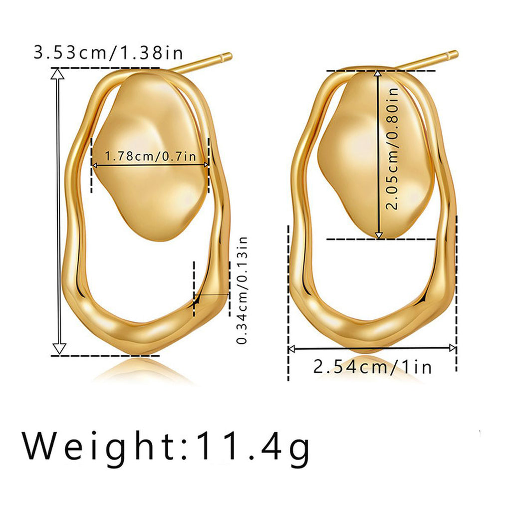 Beaten Finish 18K Gold Anti Tarnish Stud Earring For Women Bulk