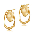 Beaten Finish 18K Gold Anti Tarnish Stud Earring For Women Bulk
