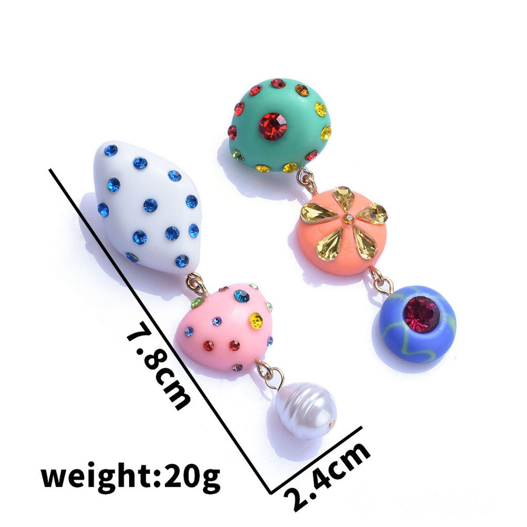 Multicolour Gemstone Pearl Gold Multi Miss Match Dangler Earring Bulk