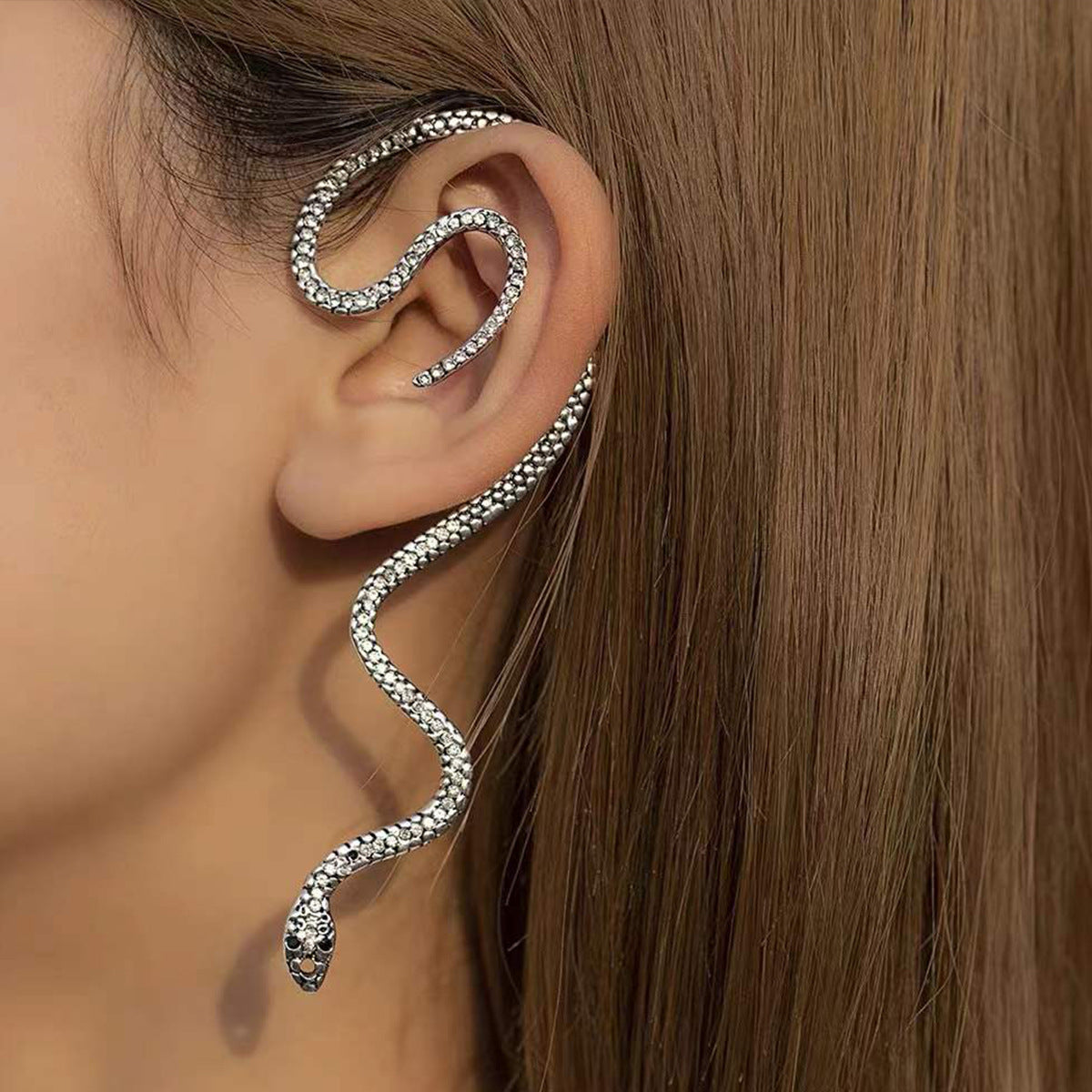 Snake Silver Anti Tarnish Single Ear Cuff Earring For Women Main image