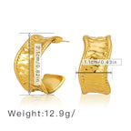 Beaten Finish Wave 18K Gold Anti Tarnish Hoop Earring For Women Bulk
