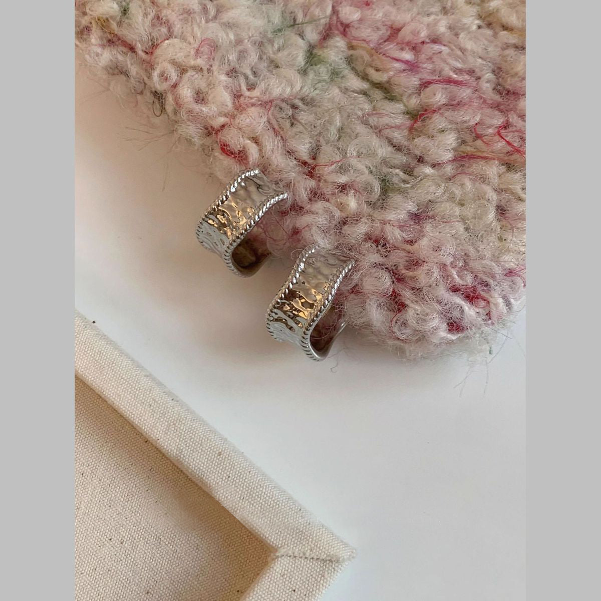 Beaten Finish Wave 18K Gold Anti Tarnish Hoop Earring For Women Bulk