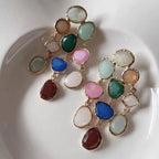 Multi Color Crystals 18K Gold Dangler Earring For Women Bulk