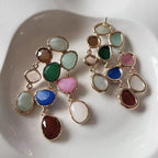 Multi Color Crystals 18K Gold Dangler Earring For Women Bulk