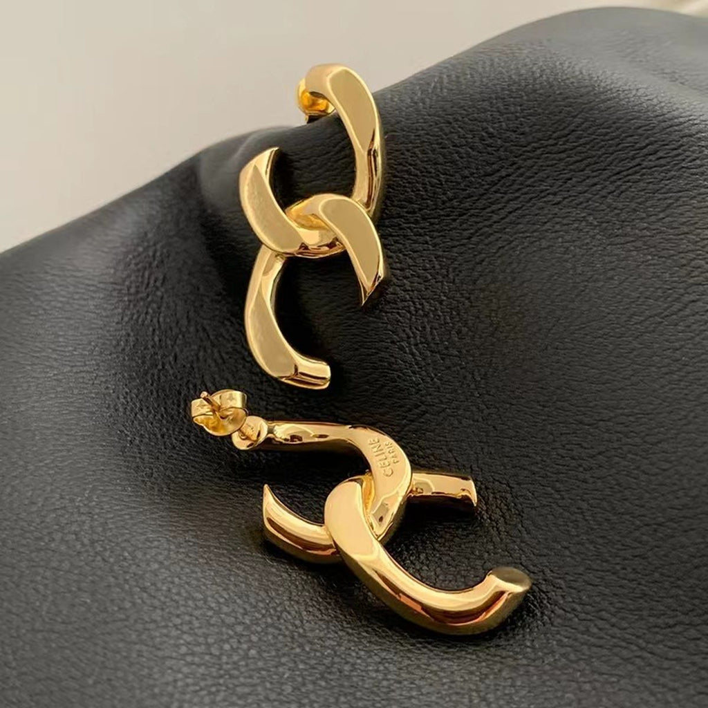 Curb Link 18K Gold Anti Tarnish Dangler Earring For Women Bulk