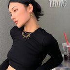 Curb Link 18K Gold Anti Tarnish Dangler Earring For Women Bulk