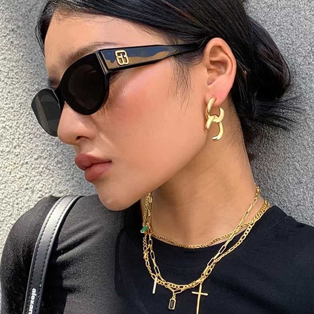 Curb Link 18K Gold Anti Tarnish Dangler Earring For Women Bulk