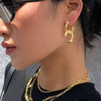 Curb Link 18K Gold Anti Tarnish Dangler Earring For Women Bulk