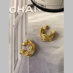 Wire Layer 18K Gold Anti Tarnish Hoop Earring For Women Bulk