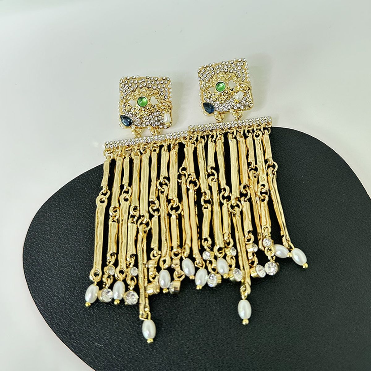 Evil Eye CZ Crystal Multicolour 18K Gold Dangler Tassel Earring Bulk Main image
