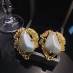 Triangle Freshwater Baroque Pearl 18K Gold White Stud Earring Bulk