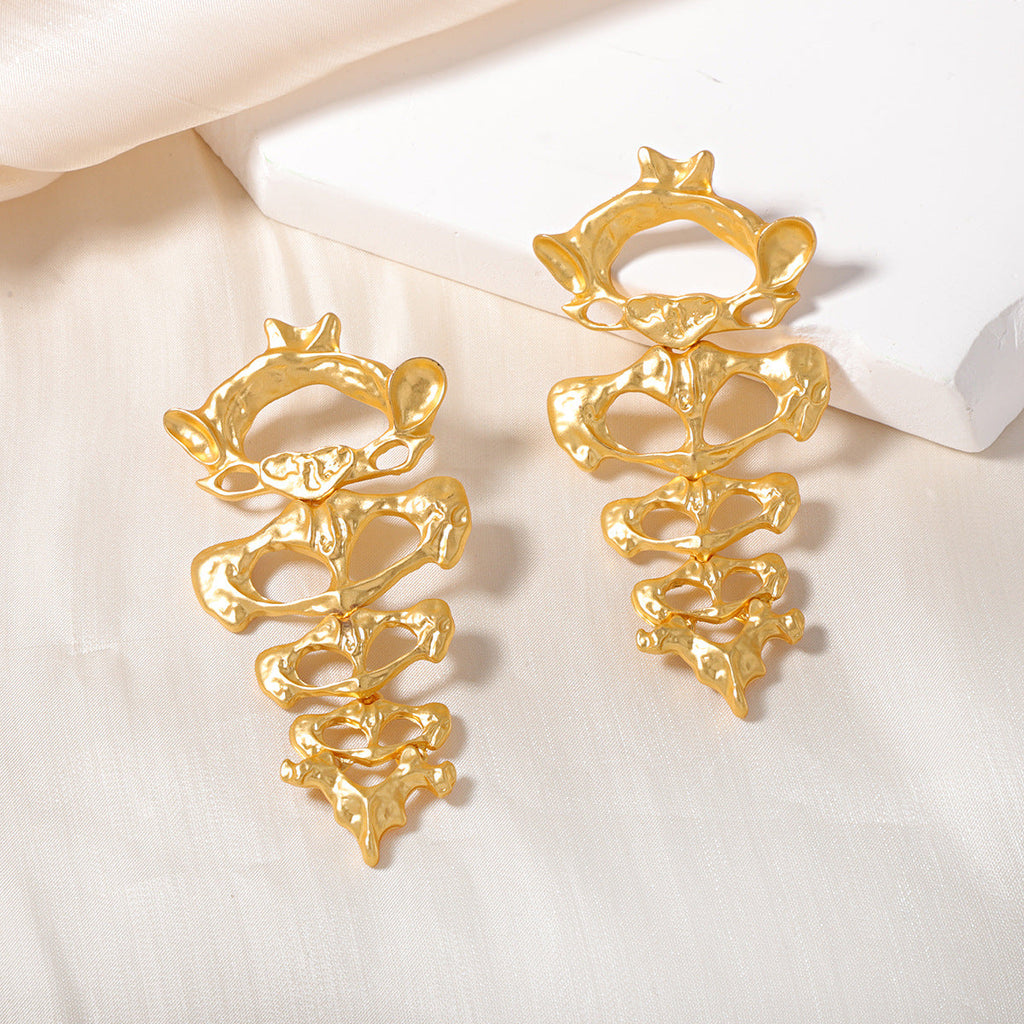 Fish Bone 18K Gold Chandelier Dangler Earring For Women Bulk