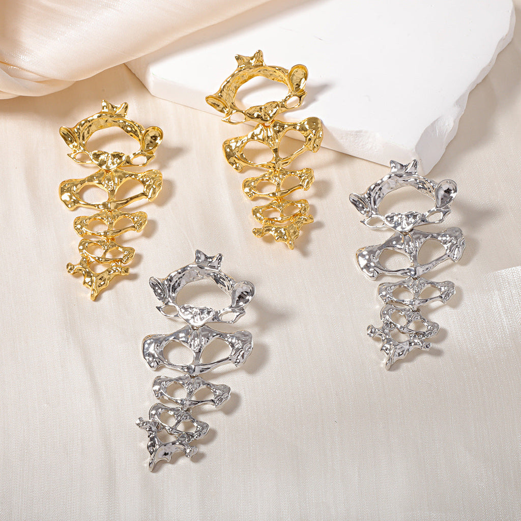 Fish Bone 18K Gold Chandelier Dangler Earring For Women Bulk
