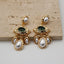 Evil Eye Pearl 18K Gold White Green Chandelier Dangler Earring Bulk