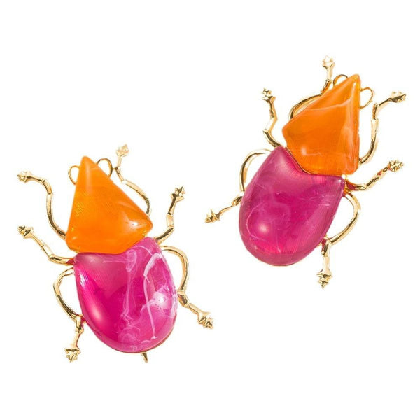 Insect Acrylic 18K Gold Pink Orange Dangler Earring For Women Secondary image
