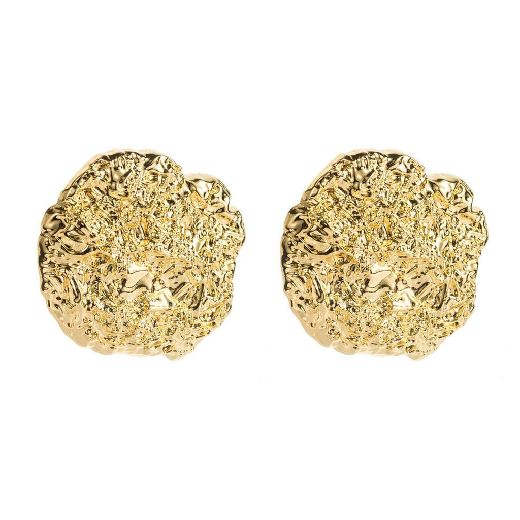 Beaten Finish 18K Gold Stud Earring For Women Bulk