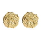 Beaten Finish 18K Gold Stud Earring For Women Bulk