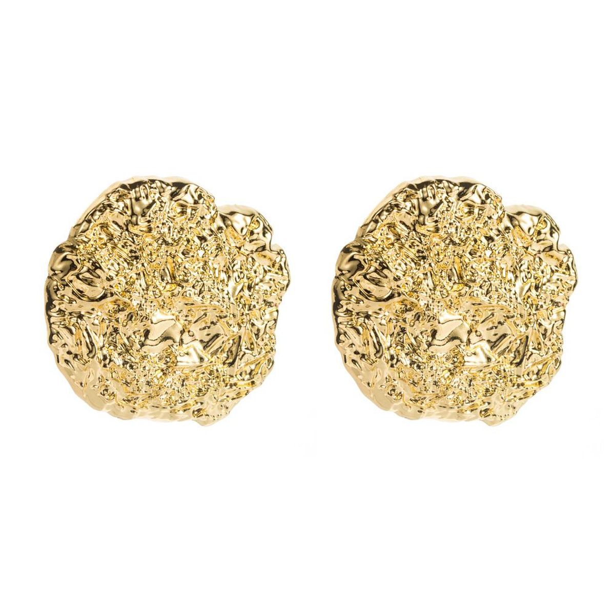Beaten Finish 18K Gold Stud Earring For Women Bulk
