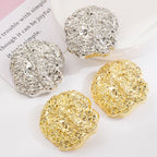 Beaten Finish 18K Gold Stud Earring For Women Bulk