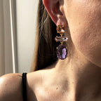 Oval Crystal Green Blue 18K Gold Big Drop Dangler Earring Women Bulk