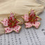 Pink Red Flower Gold Plated Enamel Alloy Stud Earrings For Women Bulk