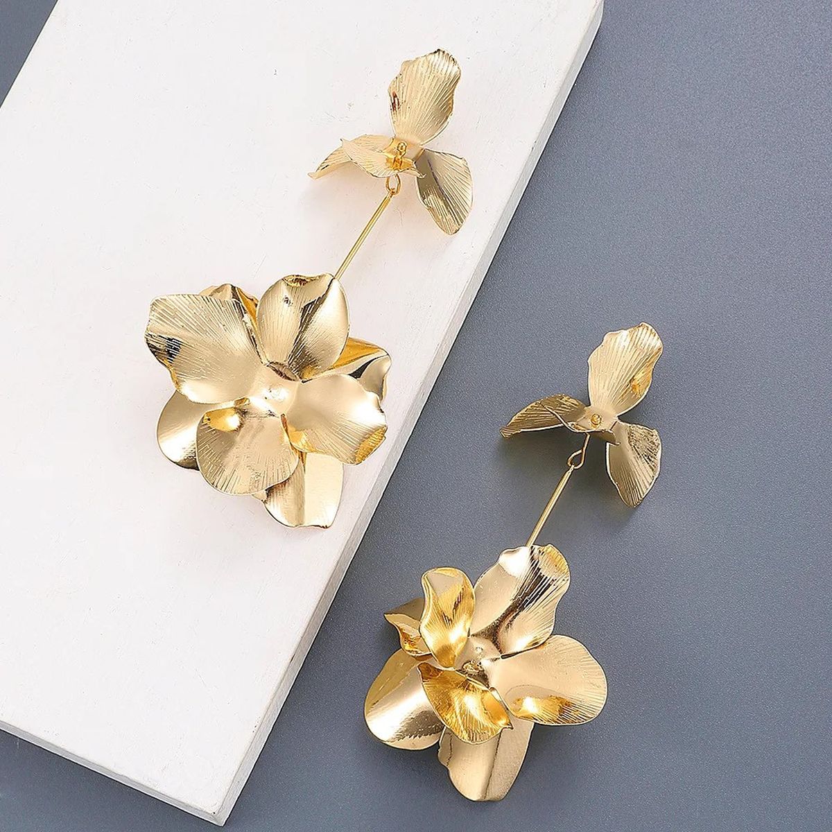 Flower 18K Gold Tassel Dangler Earring For Women Bulk