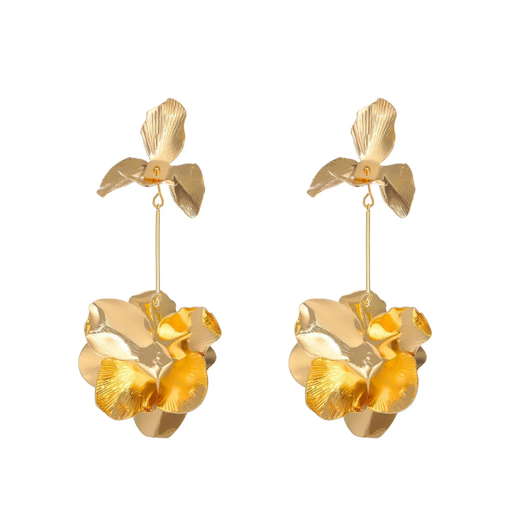 Flower 18K Gold Tassel Dangler Earring For Women Bulk