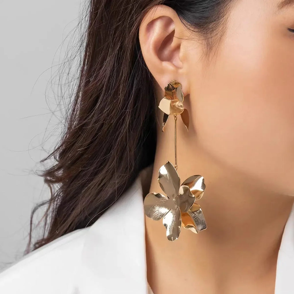 Flower 18K Gold Tassel Dangler Earring For Women Bulk