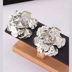Beaten Finish Flower Silver Stud Earring For Women Bulk