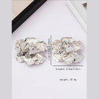 Beaten Finish Flower Silver Stud Earring For Women Bulk