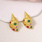 Conch Shell Crystal 18K Gold Multi Stud Earring For Women Bulk