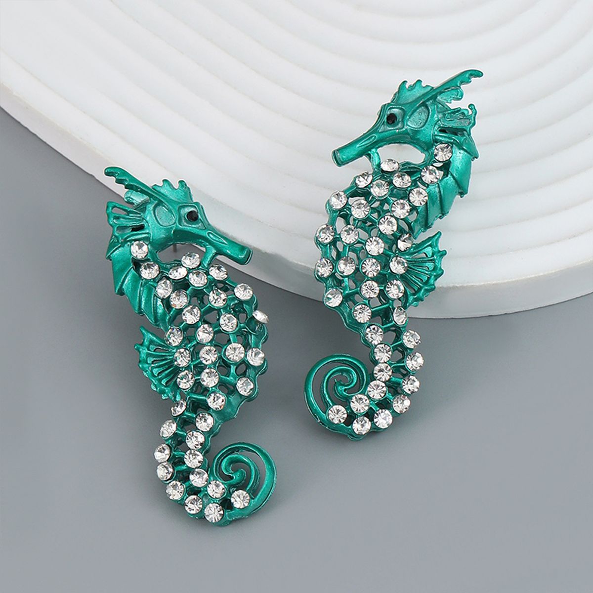 Seahorse Cubic Zirconia Silver Blue Dangler Earring For Women Bulk Main image