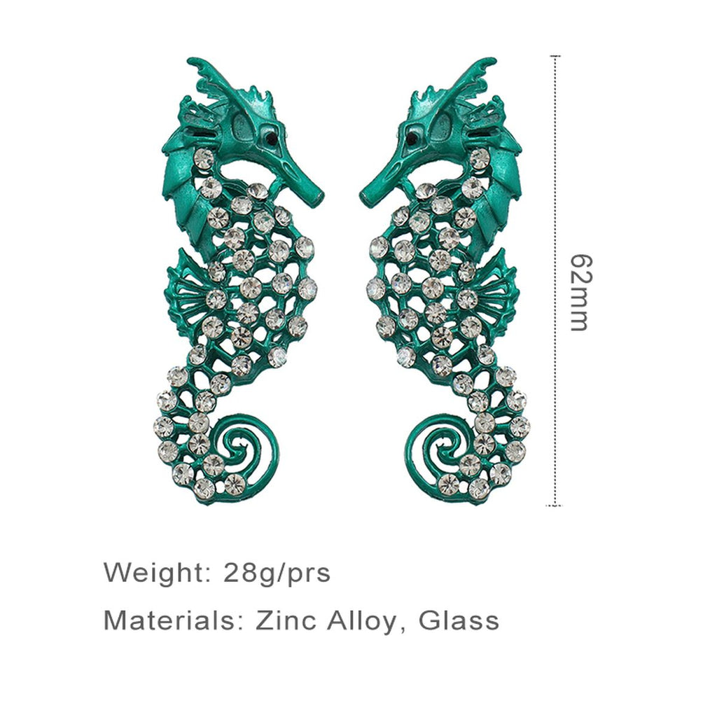Seahorse Cubic Zirconia Silver Blue Dangler Earring For Women Bulk