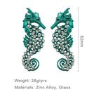 Seahorse Cubic Zirconia Silver Blue Dangler Earring For Women Bulk