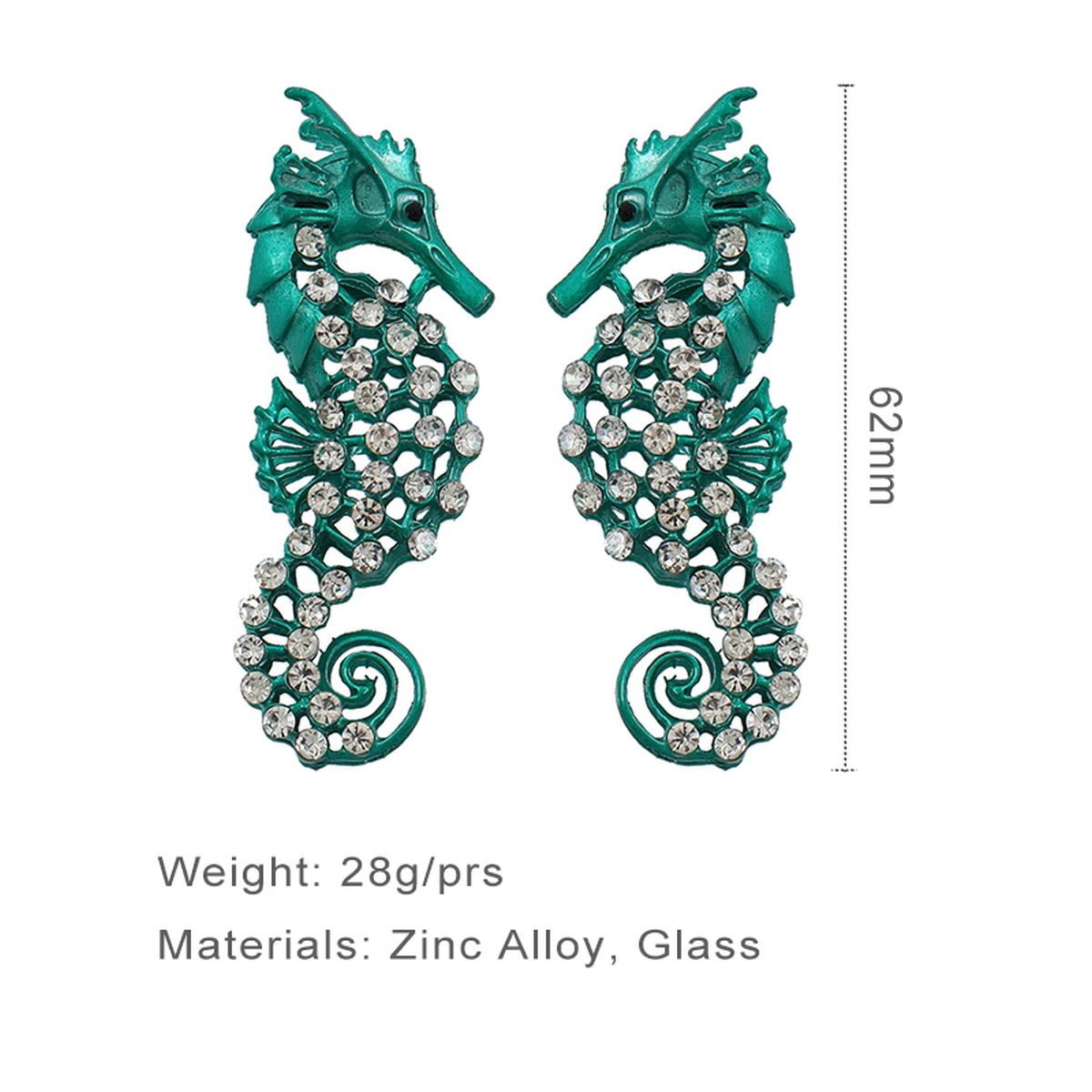 Seahorse Cubic Zirconia Silver Blue Dangler Earring For Women Bulk