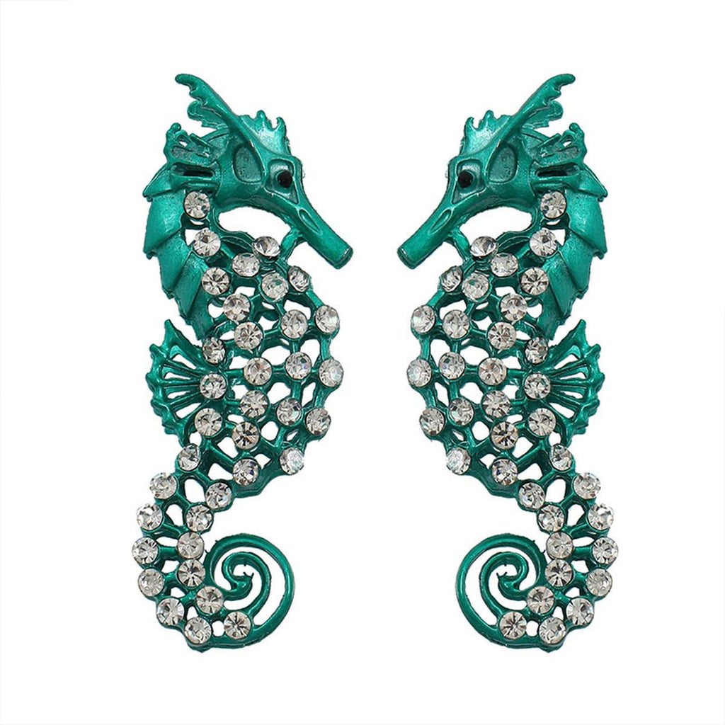 Seahorse Cubic Zirconia Silver Blue Dangler Earring For Women Bulk