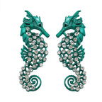Seahorse Cubic Zirconia Silver Blue Dangler Earring For Women Bulk