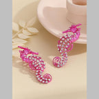 Seahorse Cubic Zirconia Silver Blue Dangler Earring For Women Bulk