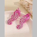Seahorse Cubic Zirconia Silver Blue Dangler Earring For Women Bulk