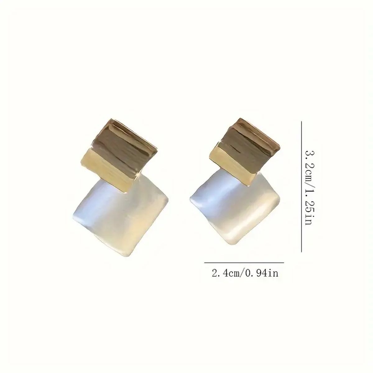 Square Silver Gold Anti Tarnish Drop Dangler Earring For Women Bulk