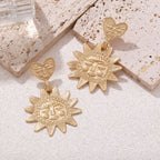 Star Sun Heart 18K Gold Dangler Earring For Women Bulk