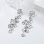 Beaten Finish Coin Silver Tassel Dangler Earring For Women Bulk