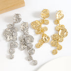 Beaten Finish Coin Silver Tassel Dangler Earring For Women Bulk