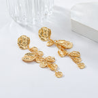Beaten Finish Coin Silver Tassel Dangler Earring For Women Bulk