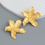 Star Fish Enamel Green 18K Gold Stud Earring For Women