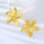 Star Fish Enamel Green 18K Gold Stud Earring For Women